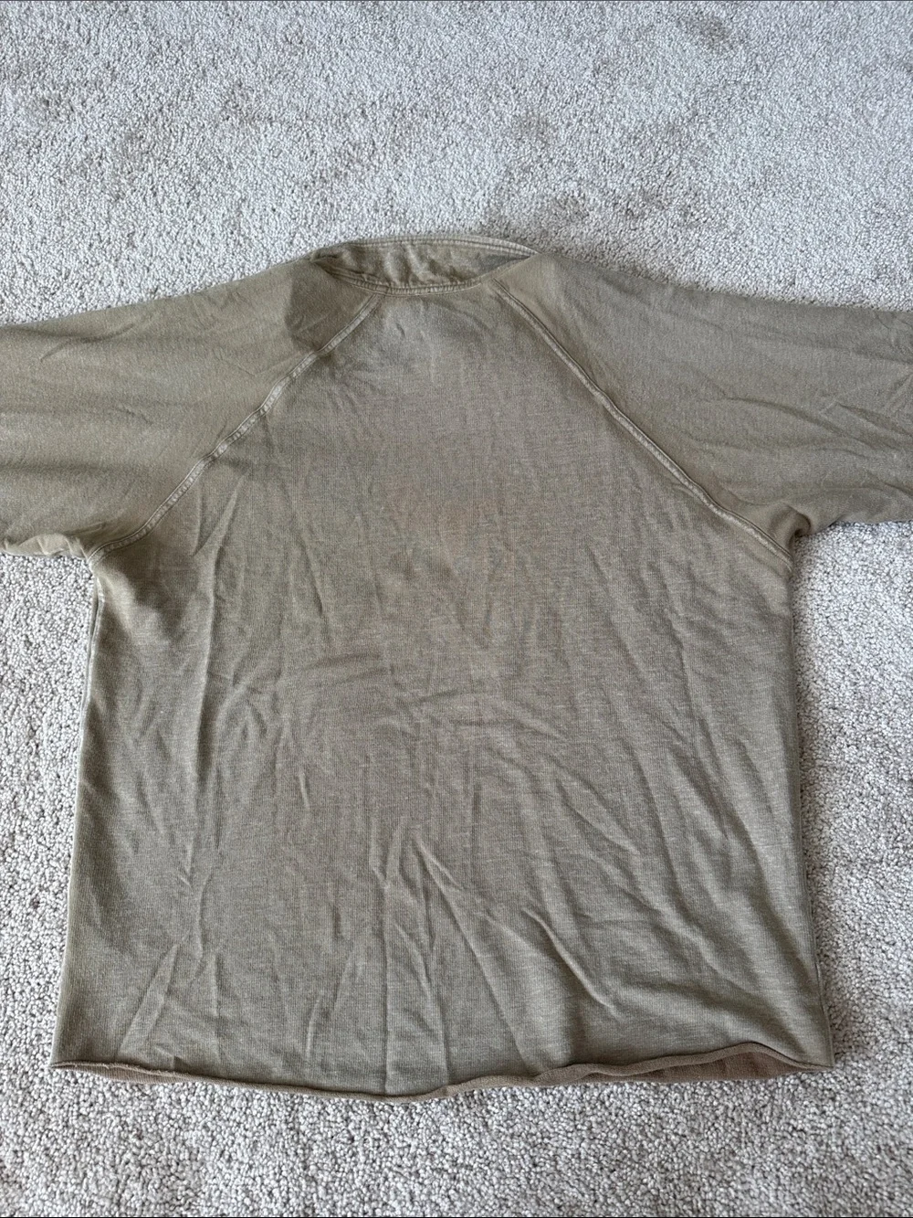 Free People Green Asymmetrical Pullover Henley Sweatshirt